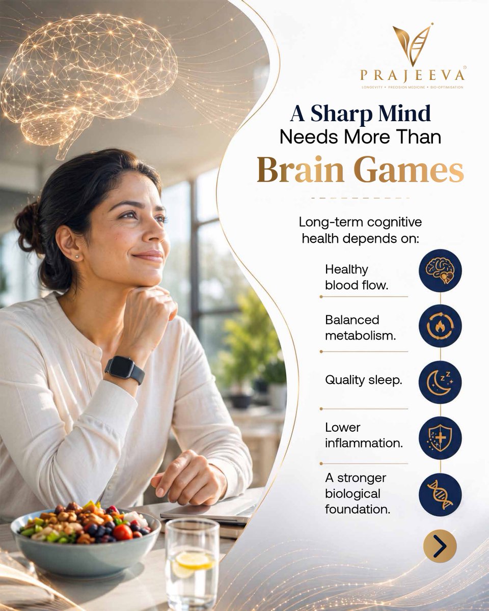 PrajeevaHealth's tweet photo. Real brain health starts when you look under the hood and measure what your body needs.
Prajeeva is opening a physician-led functional healthcare center in Whitefield, Bengaluru.
Prajeeva| Live Longer. Think Sharper. Perform Better.
Coming Soon | https://t.co/m7xBzk9ss6 https://t.co/8BMRMZvtew