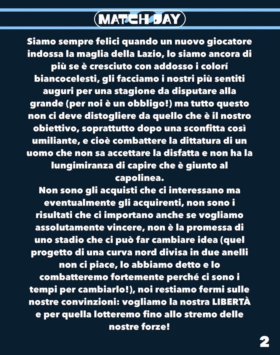AllRoundLazio's tweet photo. Il comunicato del tifo organizzato dopo la sconfitta con il #Mantova. https://t.co/GYSyx61dBU