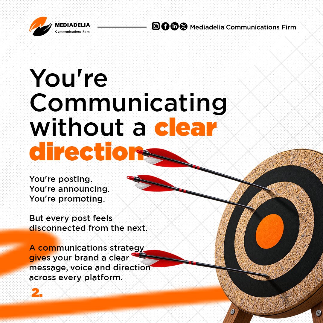 MediaDelia01's tweet photo. Consistency without direction creates brand confusion.
Here are 3 signs you need a strategic comms approach
Let’s fix it.
#MediaDelia #CommunicationsStrategy #BrandStrategy #PRManagement https://t.co/7TavIjOT7F