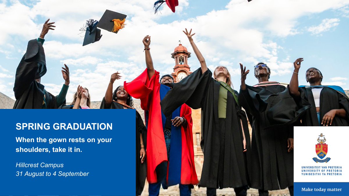 UPTuks's tweet photo. #UPGraduation2026: Hillcrest comes alive at the end of August as we kick off Spring Graduation season. When the gown rests on your shoulders – take it in, you made it!
#UPGraduate2026 #SameGownDifferentGenerations https://t.co/HQSfJqJx24