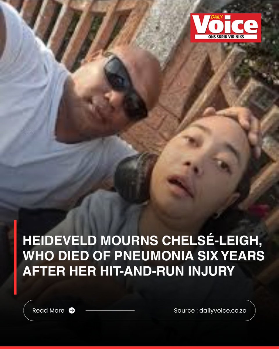 DailyVoiceSA's tweet photo. Heideveld is mourning Chelsé-Leigh Tiemie Willis, who passed away at 20 after battling the effects of a devastating hit-and-run six years ago.
Read the full story: https://t.co/3q1jvSDSHX
#DailyVoice #Heideveld #ChelseLeigh #CapeTown #CapeFlats #Community #RIP https://t.co/AHRdiZOt7w