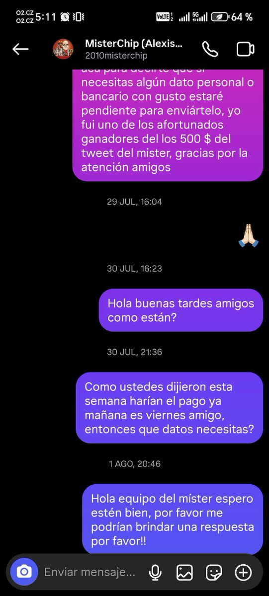 DanielC38614931's tweet photo. @FCBarcelona Amigos me ayudan con un retweet para que el señor @2010MisterChip se honre a respondernos a los Ganadores del sorteo que hizo en sus redes sociales hace 26 días de 500 $ y que hasta Hoy no responde ni dice nada, solo nos bloquea de las redes y evita los mensajes. https://t.co/rkFClUjqur