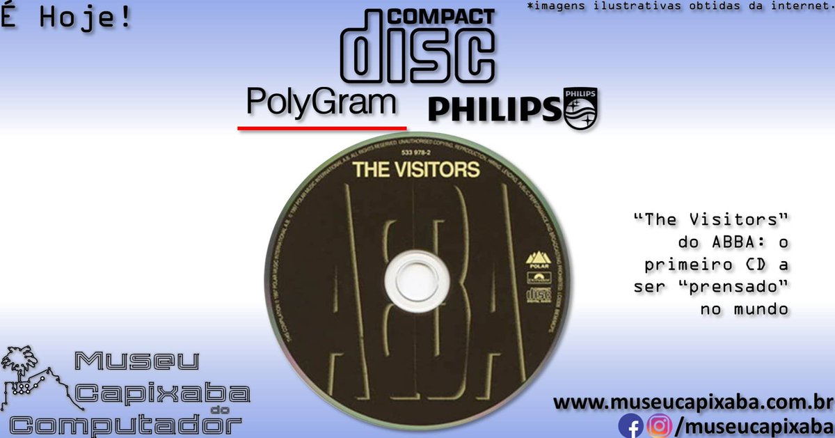 museucapixaba's tweet photo. É hoje! O primeiro CD comercial da história de 1982.

+em https://t.co/VGDSRMefNo

#MuseuCapixaba #mcc #éhoje #museu #tecnologia #retro #geek #OnThisDay #Capixaba #CD #CDPLAYER #CDR #CDROM #Philips #Polygram #Beethoven #ABBA #DireStraits #LongPlay #LP #NaraLeão #Sony #SONYCDP101 https://t.co/6cRXYOm2aA