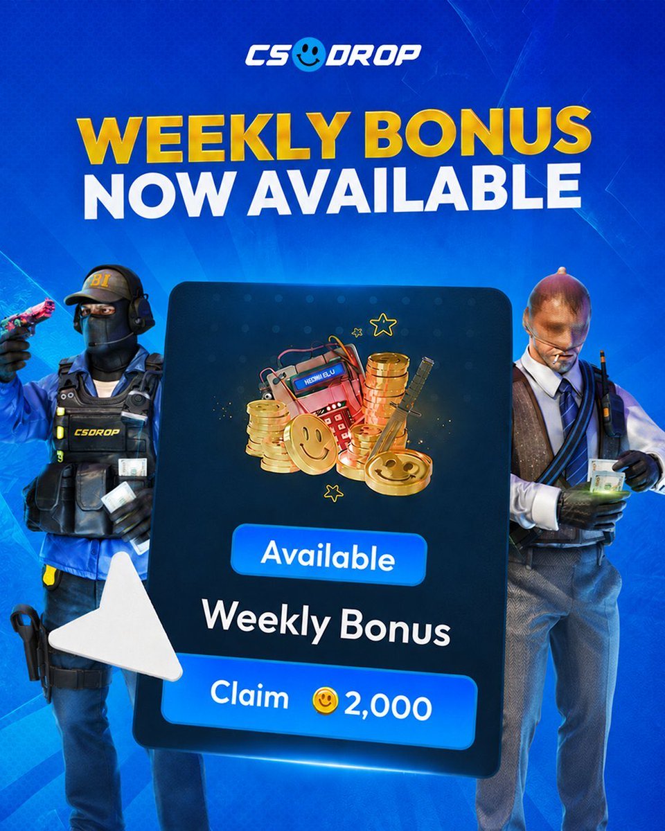 csdropcom's tweet photo. 🎉 WEEKLY BONUS IS LIVE! 

How much did you get this week? 

🎁 Win 2x $25: RT + Comment to enter! https://t.co/NL6v0I9A2h