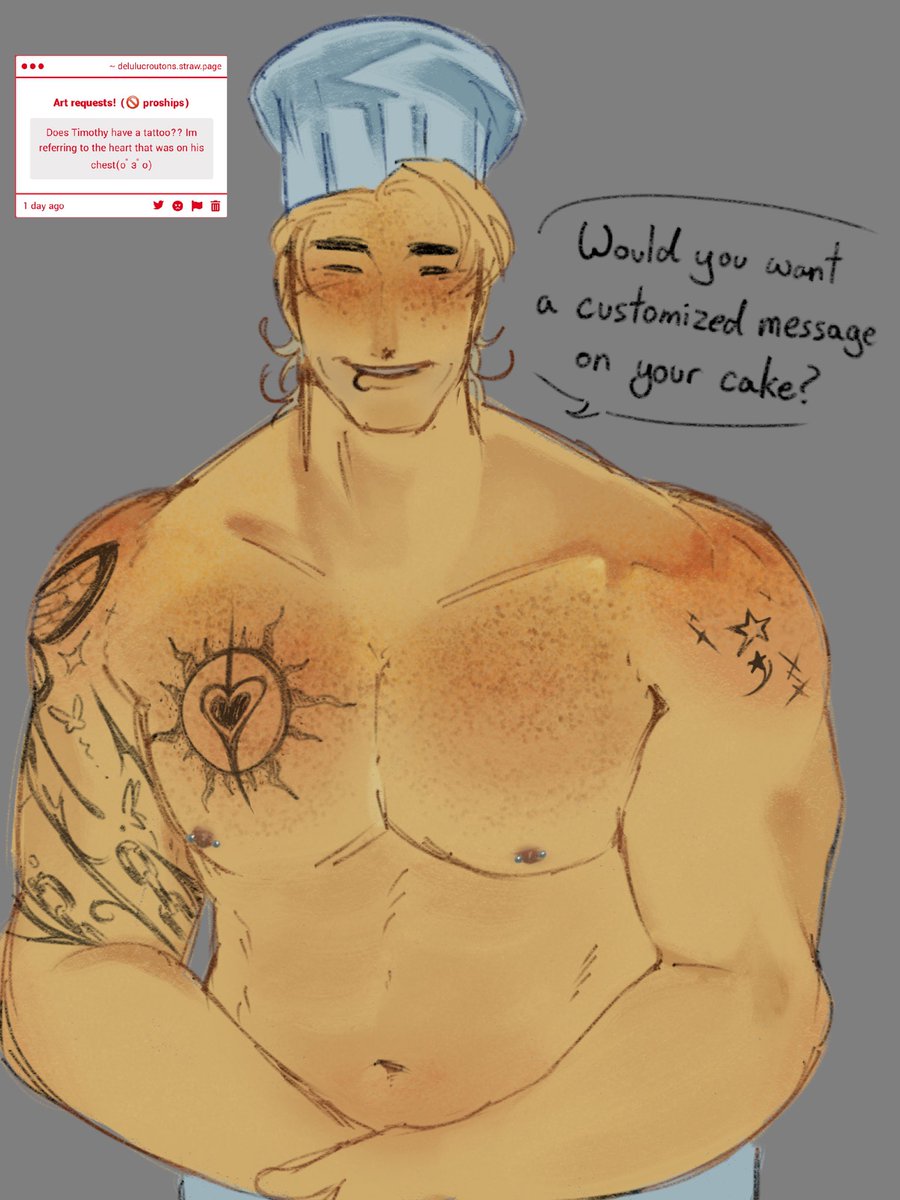 delulu_croutons's tweet photo. We are going to pretend we have x-ray vision or something
And yes he does! When I first drew him shirtless his tat designs were still a WIP
Neighbourhood au
#timothysprinkleton #makeacake https://t.co/F8bir47FZH