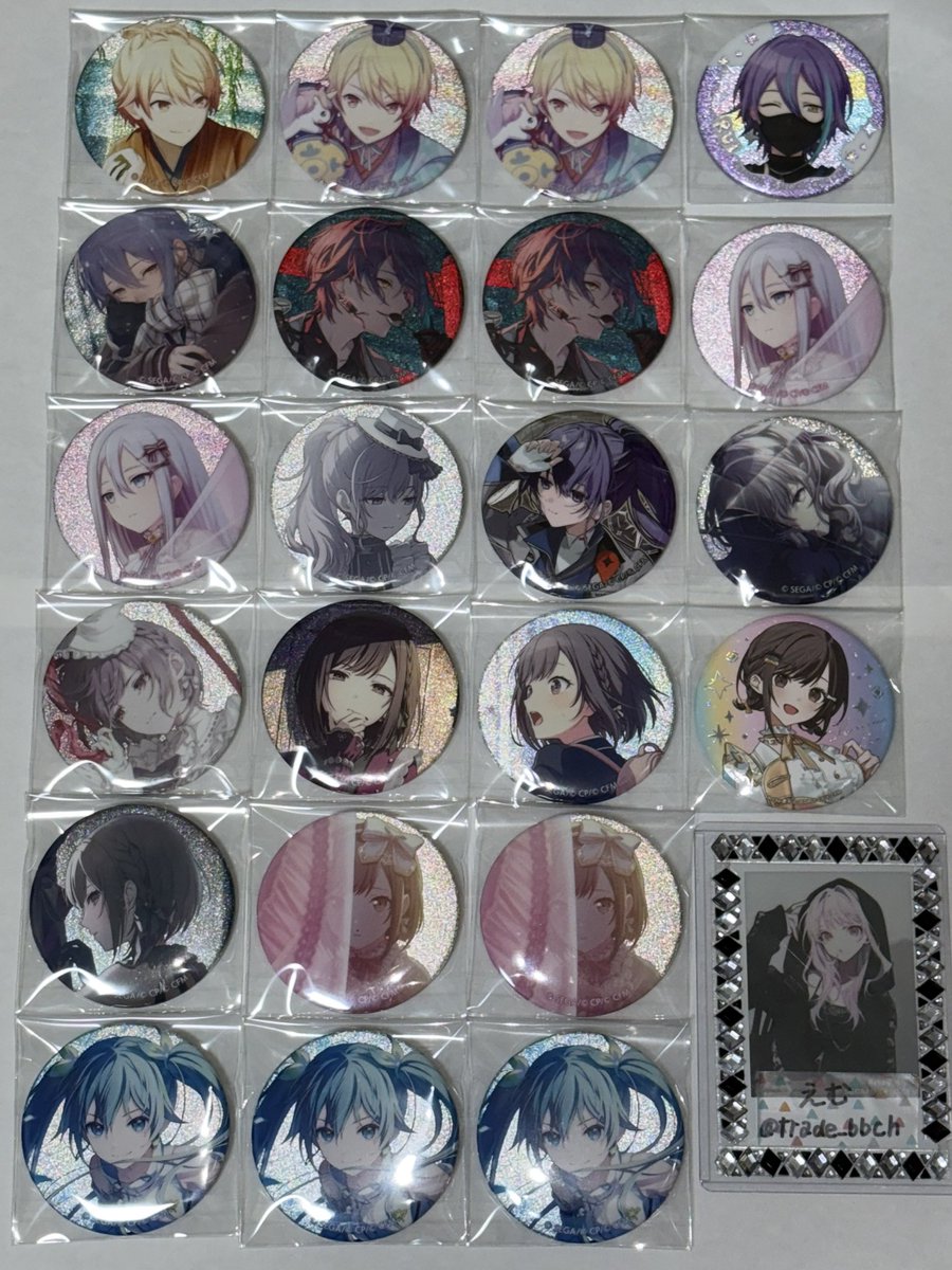 trade_bbch's tweet photo. 【交換・譲渡】プロジェクトセカイ プロセカ 缶バッジ

譲▶一歌、咲希、志歩、穂波、杏、こはね、彰人、冬弥、みのり、遥、雫、愛莉、えむ、寧々、司、類、奏、まふゆ、絵名、ミク、リン、レン、ルカ、MEIKO、KAITO

求▶定価+送料

※譲渡不可、抱き合わせあり
※初回様はツイフィご一読お願いします https://t.co/7e9ZE0estY