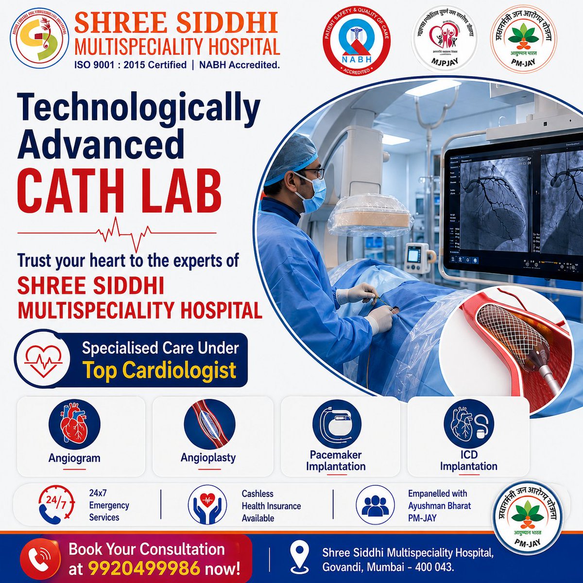 HospitalSh46940's tweet photo. ❤️ Advanced Cath Lab Care, right when your heart needs it. Trust expert cardiac care at Shree Siddhi Multispeciality Hospital.

#ShreeSiddhiHospital #CathLab #CardiacCare #Angiogram #Angioplasty #Pacemaker #ICDImplantation https://t.co/WgZbUM6aTm