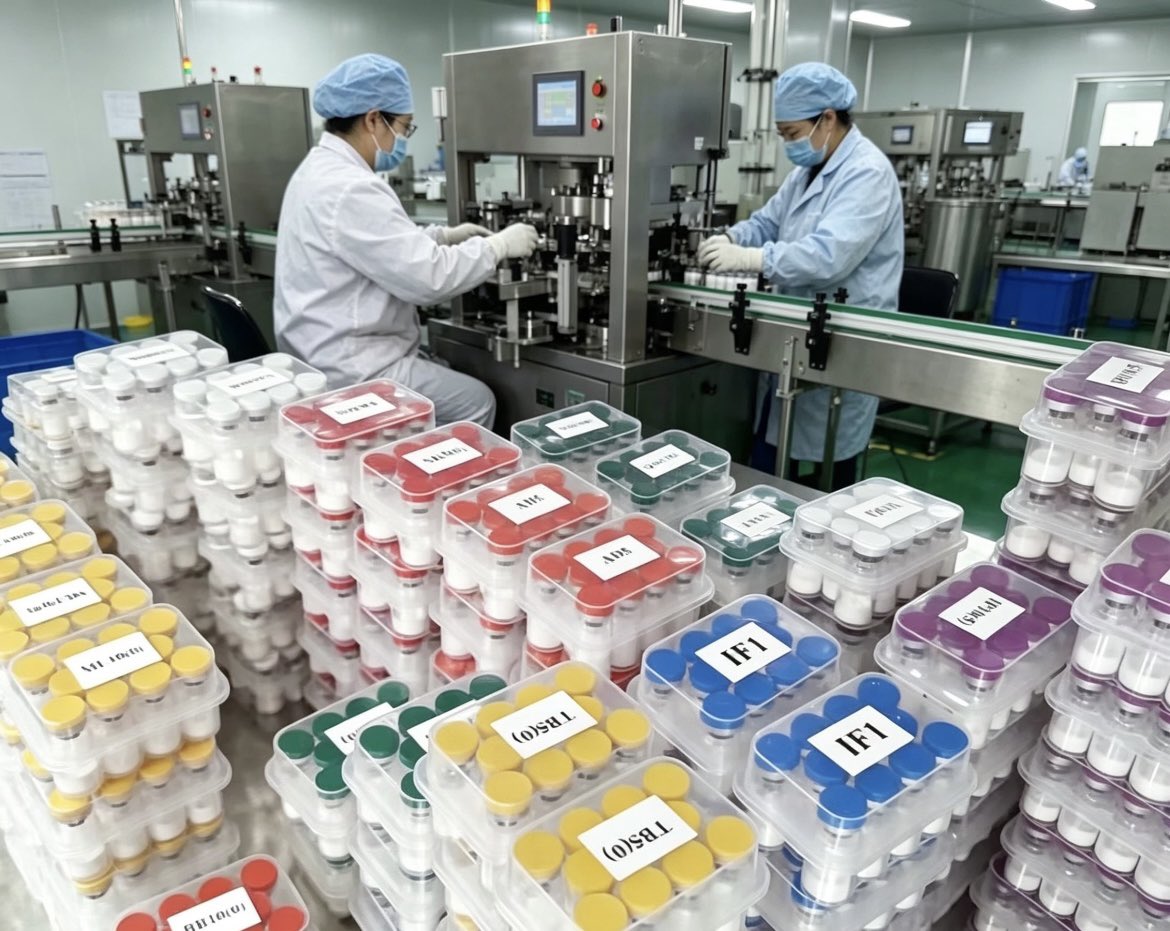 LoongPeptides's tweet photo. Your go-to peptide factory in China

Every vial is carefully packaged in our controlled workshop with full quality checks. What you get:

· 100% lab-tested peptides

· Custom labeling &amp; packaging options· Fast shipping with tracking

· Dedicated support for bulk orders #peptide https://t.co/3euUjf551s