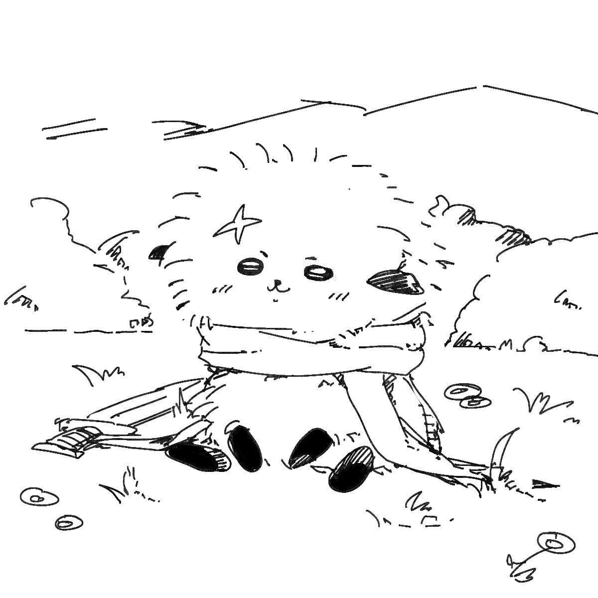 yamanekolurus's tweet photo. ラッコ先生好きで落書きしてた https://t.co/bae35sUpDs