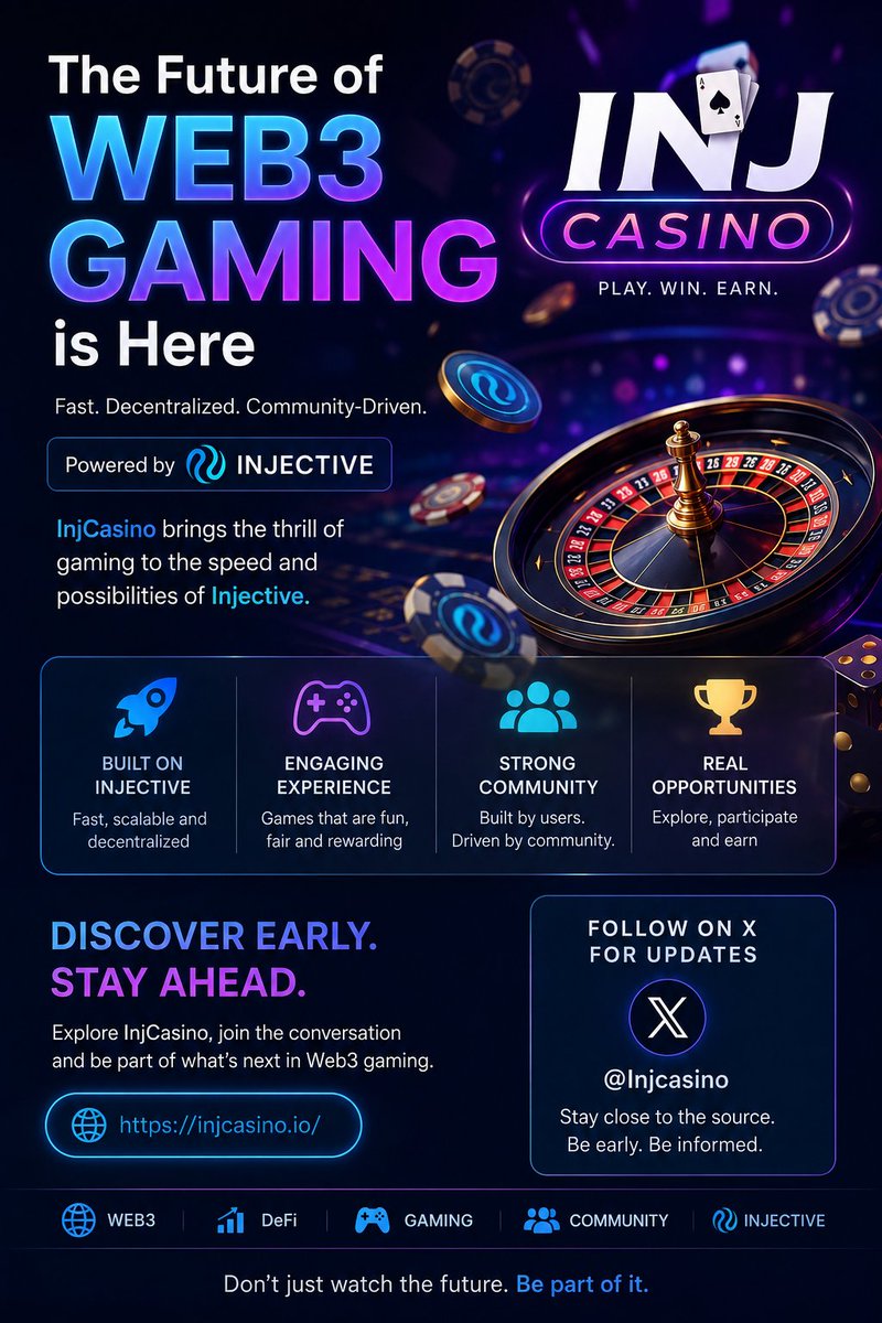 Isaiah602585104's tweet photo. 🎰 The future of Web3 gaming is getting interesting.

Meet InjCasino — bringing the thrill of gaming into the fast-moving Injective ecosystem.

What stands out? 👀
⚡ Built around Injective
🎮 Interactive Web3 gaming
🌐 Community-driven ecosystem
🚀 A project worth discovering https://t.co/rrUBpVQf7Z