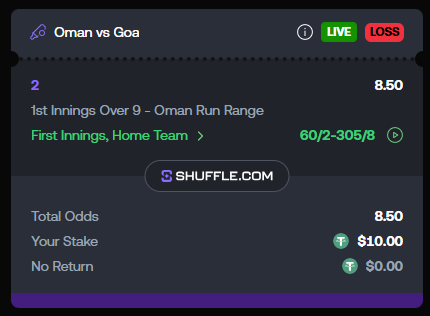 XPickssss's tweet photo. What is going on  @shufflecom @noahdummett i predicted  that 9th over will have 2 runs and it did (proof below) then why my bet which would give me $85 is settled as a loss, who is responsible for this, i want my $85 i  lost a lot  and i deserve this win.@DougAtLast @LittleKid https://t.co/K5qRyUuYdW