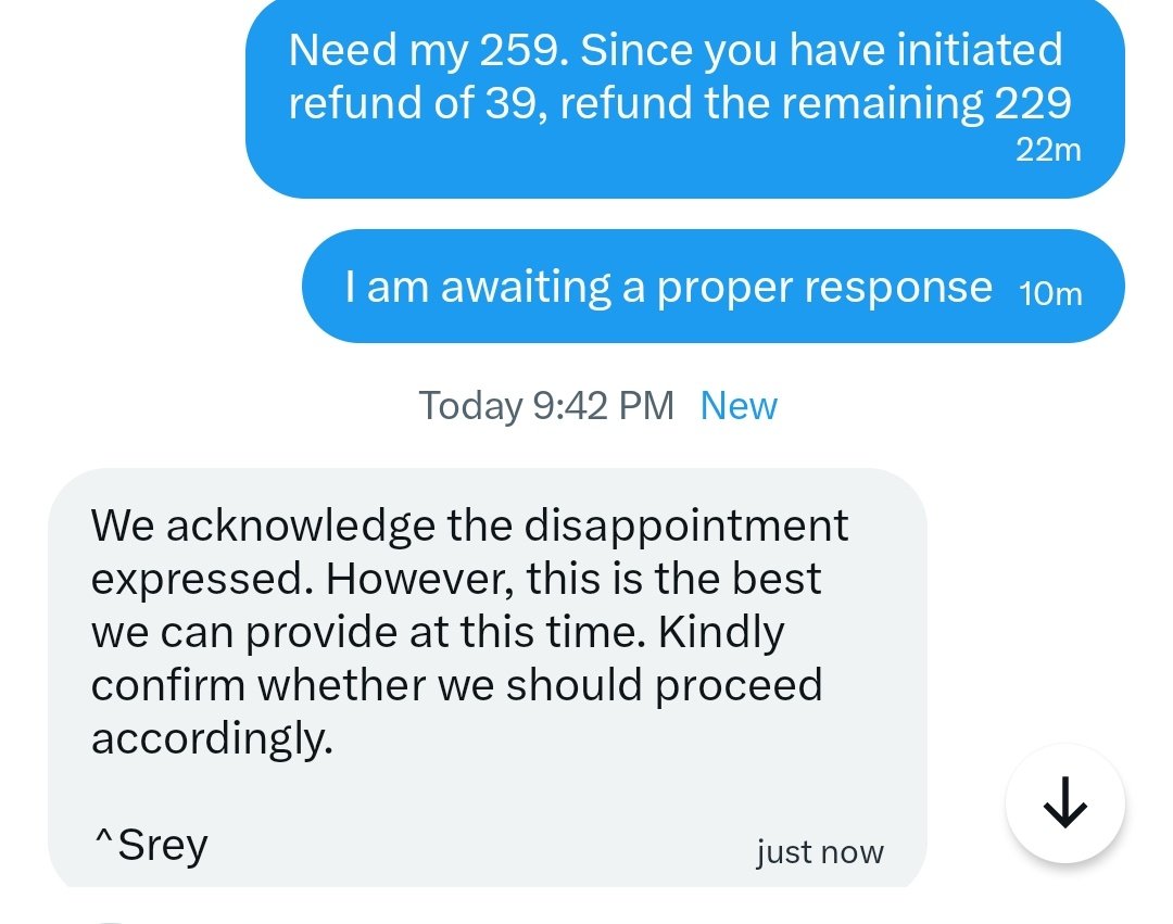 Pa_Ar4's tweet photo. @Swiggy @fssaiindia @FDA_MAHARASHTRA @Swiggy “This is the best we can provide” is unacceptable. The order was ₹259; only ₹39 was refunded. I demand the FULL remaining refund. I paid for food that was not fit to eat-not a coupon. Take responsibility and resolve this. #FoodSafety #swiggyfraud #badfood #poorservice https://t.co/A9FdTsccld