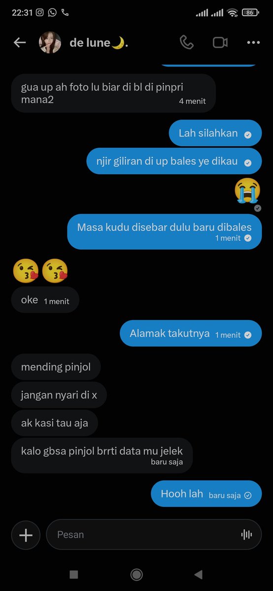 Kaymora_12's tweet photo. Pt.2 berulah lagi gais, mana ngancam sebar data . Disuruh pinjol pula Ama kang nipu cih ambil ambil lah tuh, sungguh aneh tapi nyata ada aja orang kek gini wkwkwk.

#penipu #pinpri #dacil #zonauang https://t.co/CfkjioOvVU