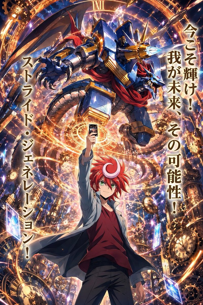 NaokiVg88's tweet photo. こんばんは🌙
アルトマイルとアーシャの超越が紹介されてテンション上がったので、発売決定時同様、熱が冷める前にトライスリーのファンアート的なものを生成してみた。
前回はGeminiの力、今回はChatGPTの力を借りてみた。
いかがでしょうか？
#ヴァンガード
#トライスリー
#AIイラスト https://t.co/Wb8fyf8uNn