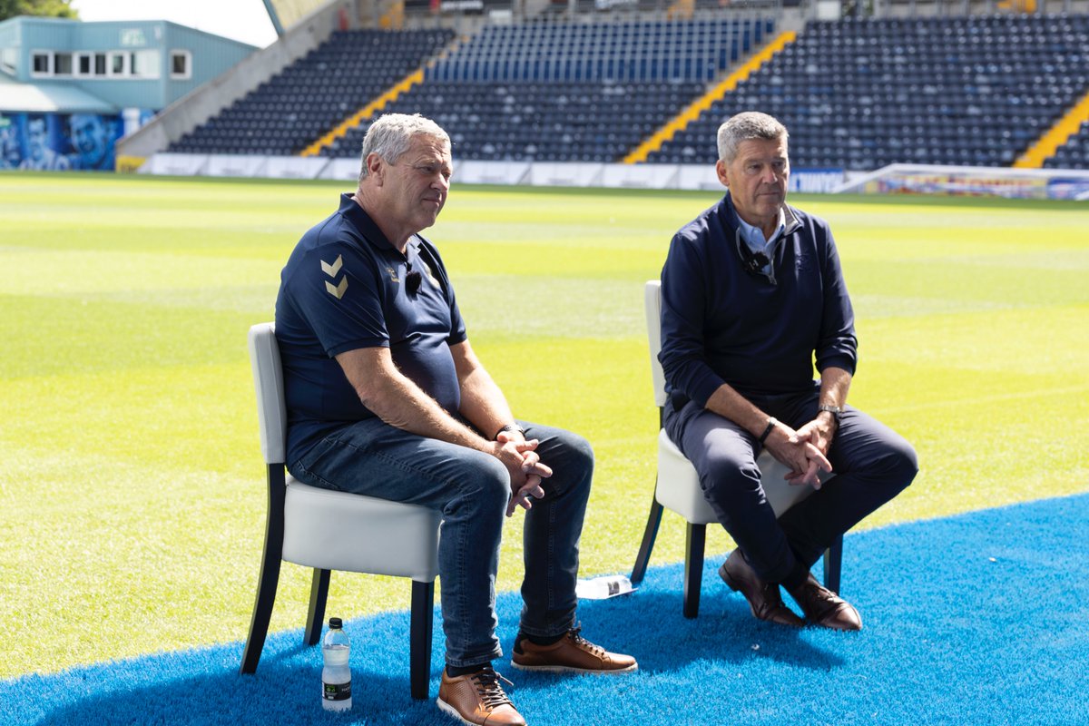 jeffholmes24's tweet photo. Kilmarnock Football Club’s majority shareholder, Billy Bowie, and chief executive of The Malcolm Group, Andrew Malcolm, kindly gave up their time to sit down for an exclusive interview with Killie TV this week.
Both spoke upon the completion of the brand-new hybrid, grass pitch https://t.co/B6QAcQmufe