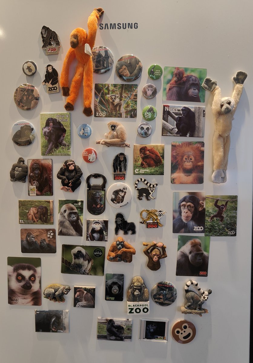 chimplyfred's tweet photo. The latest fridge upgrade. Can you tell I like primates https://t.co/qY6EJHfMve