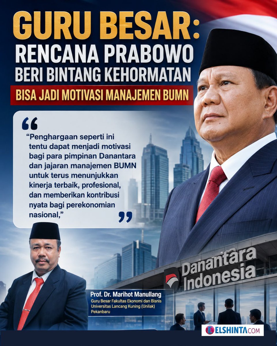 Naomikellv's tweet photo. Rencana presiden prabowo memberi bintang kehormatan bisa menjadi motivasi manajemen bumn untuk menunjukkan kinerja terbaik dan kontribusi nyata bagi perekonomian nasional 
#DanantaraUntukBangsa https://t.co/pfxxWuguOj