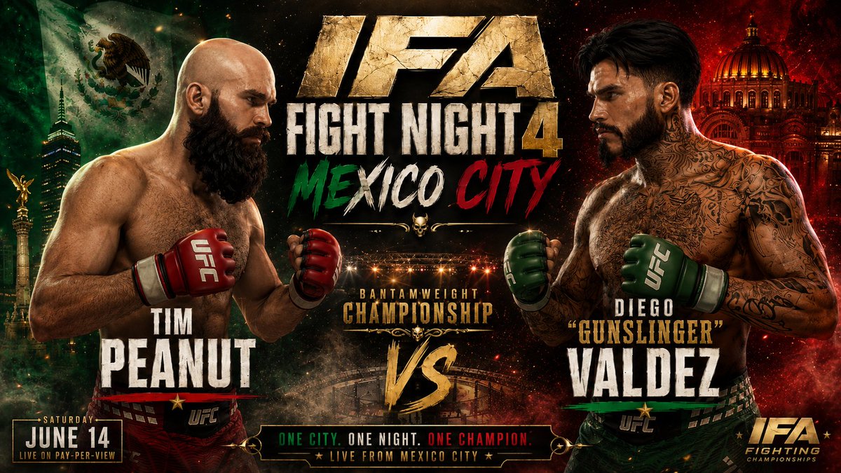 IFAfightleague's tweet photo. IFA FIGHT NIGHT 4
LIVE AT 5 PM EST WEDNESDAY https://t.co/G0ELBvF6Wa