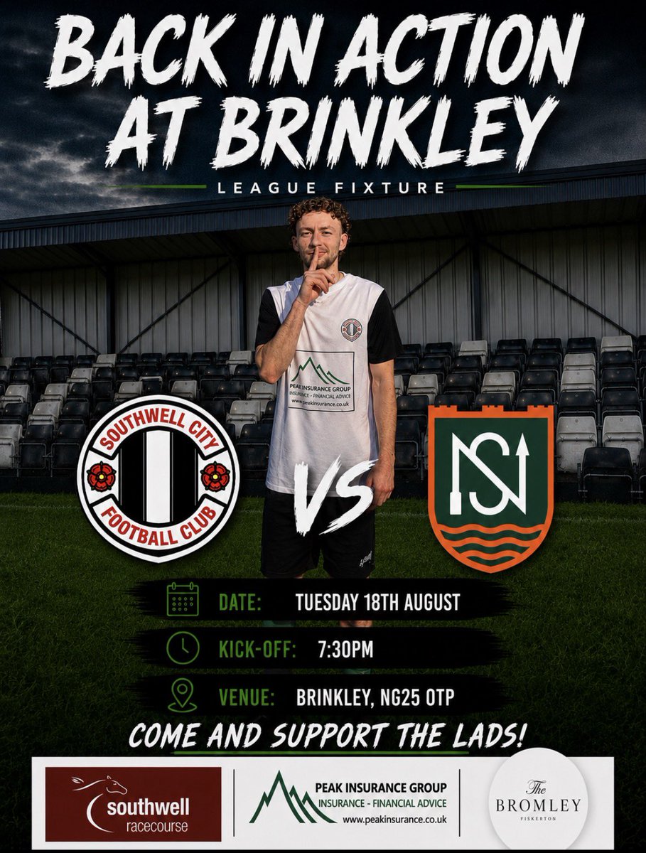 SCFCRessies's tweet photo. Back in action at Brinkley tomorrow night as we take on Newark and Sherwood at home, as we look to bounce back following Saturday’s narrow defeat. 

The bar will be open! 🍻

Kick off is at 7:30pm.

#UpTheZebs #NottsSeniorLeague #NonLeague https://t.co/SeS0DTCHis