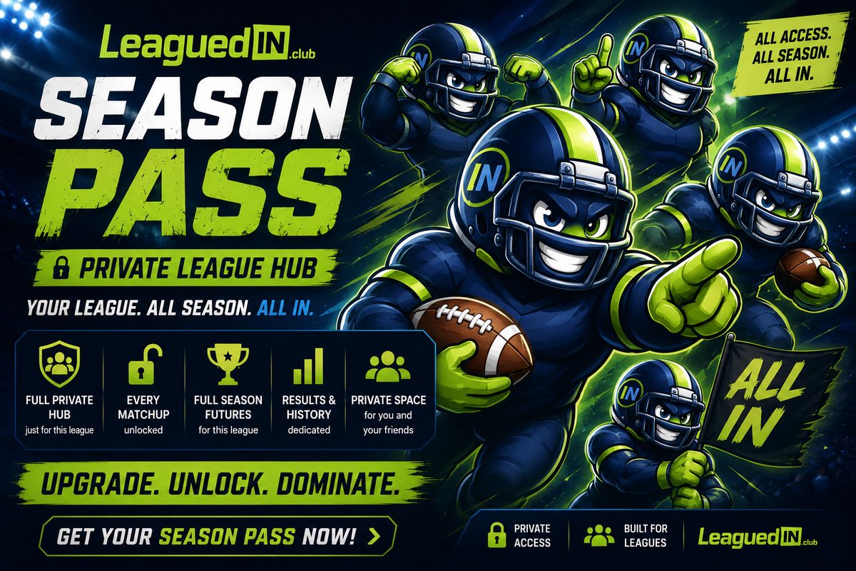 TheLeaguedIn's tweet photo. We don’t replace your league. We make it better
1. Import your sleeper profile &amp; league
2. Send your league mates their invite
3. Choose your weekly matchups and futures for your league
4. Shoot up your leagues leaderboard https://t.co/91t2oUYJYy