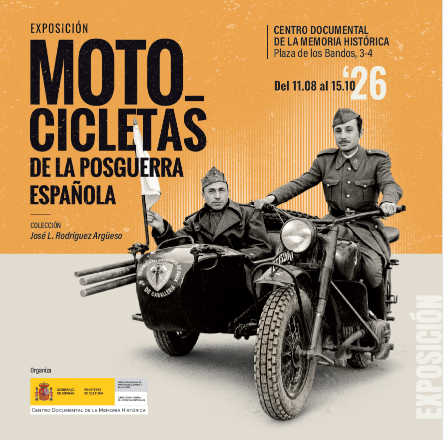 culturagob's tweet photo. 📜 El Centro Documental de la Memoria Histórica de nuestros @ArchivosEst recupera, sobre dos ruedas, una parte de nuestra historia

🏍  Viaja a la España de los 50 y descubre cómo las motocicletas transformaron la movilidad en la posguerra

🗓️ Hasta el 15 de octubre

📍 Salamanca https://t.co/vucqBJ1hrs