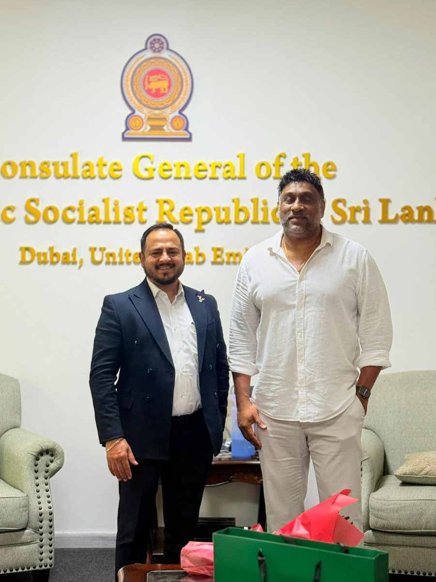slcgdxb's tweet photo. Consul General Meets ALA Developments CEO to Discuss Investment Opportunities Consul General of Sri Lanka Alexi Gunasekera, together with Head of Chancery Subashini Silva, met with Prithala, CEO of ALA Developments, and senior officials of the company. https://t.co/VIx7m0lFmj