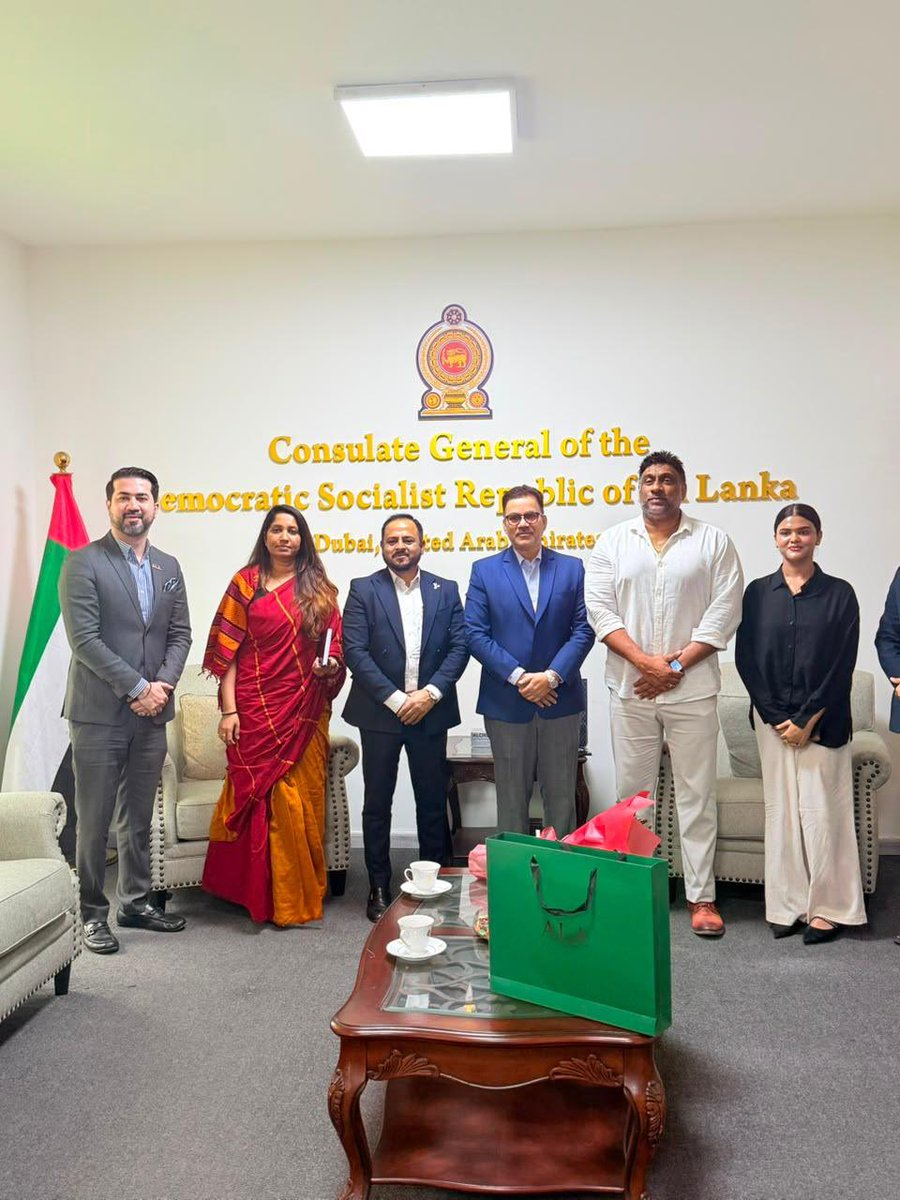 slcgdxb's tweet photo. Consul General Meets ALA Developments CEO to Discuss Investment Opportunities Consul General of Sri Lanka Alexi Gunasekera, together with Head of Chancery Subashini Silva, met with Prithala, CEO of ALA Developments, and senior officials of the company. https://t.co/VIx7m0lFmj