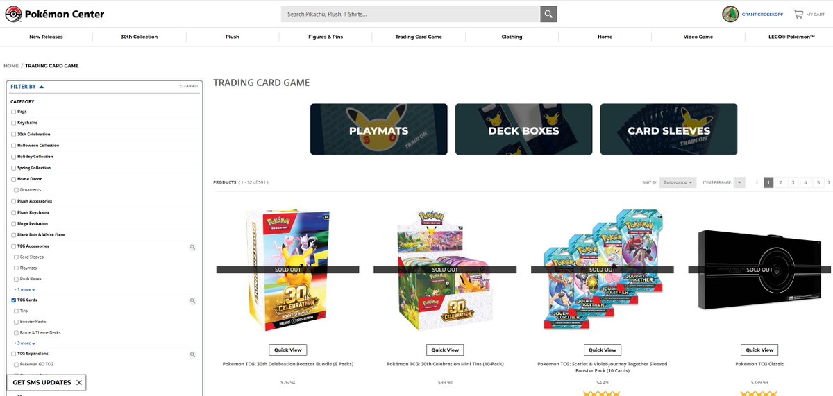 grantgrosskopf's tweet photo. @PokemonDealsTCG I never got in a queue and just got through the site, I refreshed a couple of times and still never got put in it, what should I do? lol https://t.co/WYKYyoAagT