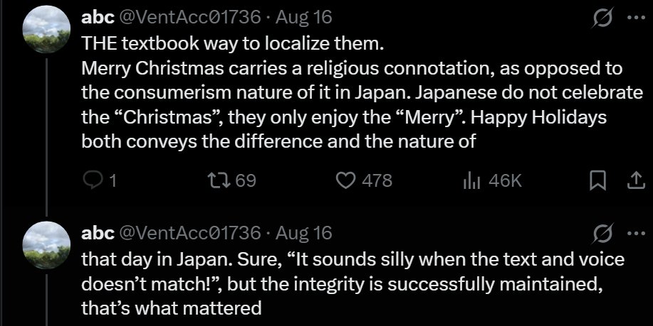 mesousa_dept's tweet photo. @EmperorSpica_45 The wokes have this bonkers headcanon where Japanese people spontaneously started celebrating Christmas one day and nobody in Japan is smart enough to understand what it means. https://t.co/jcpR6uWN90