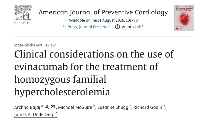 NYUCVDPrevent's tweet photo. In Press Review! How does evinacumab fit into the treatment landscape for #HoFH? This new article, co-authored by Dr. James Underberg, reviews the evidence and provides practical guidance for clinicians⤵️
https://t.co/bAAOanEpTF
#knowfh https://t.co/BUNHfJXD69