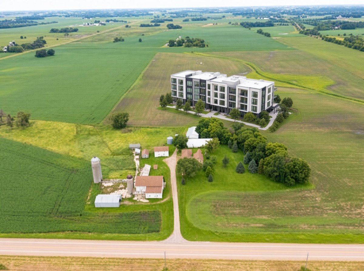 bankertobuilder's tweet photo. We have a housing shortage

But tons of empty land used for nothing

Let's add some nice apartment buildings to this depressing, undeveloped land https://t.co/Y0KTCbD2Da