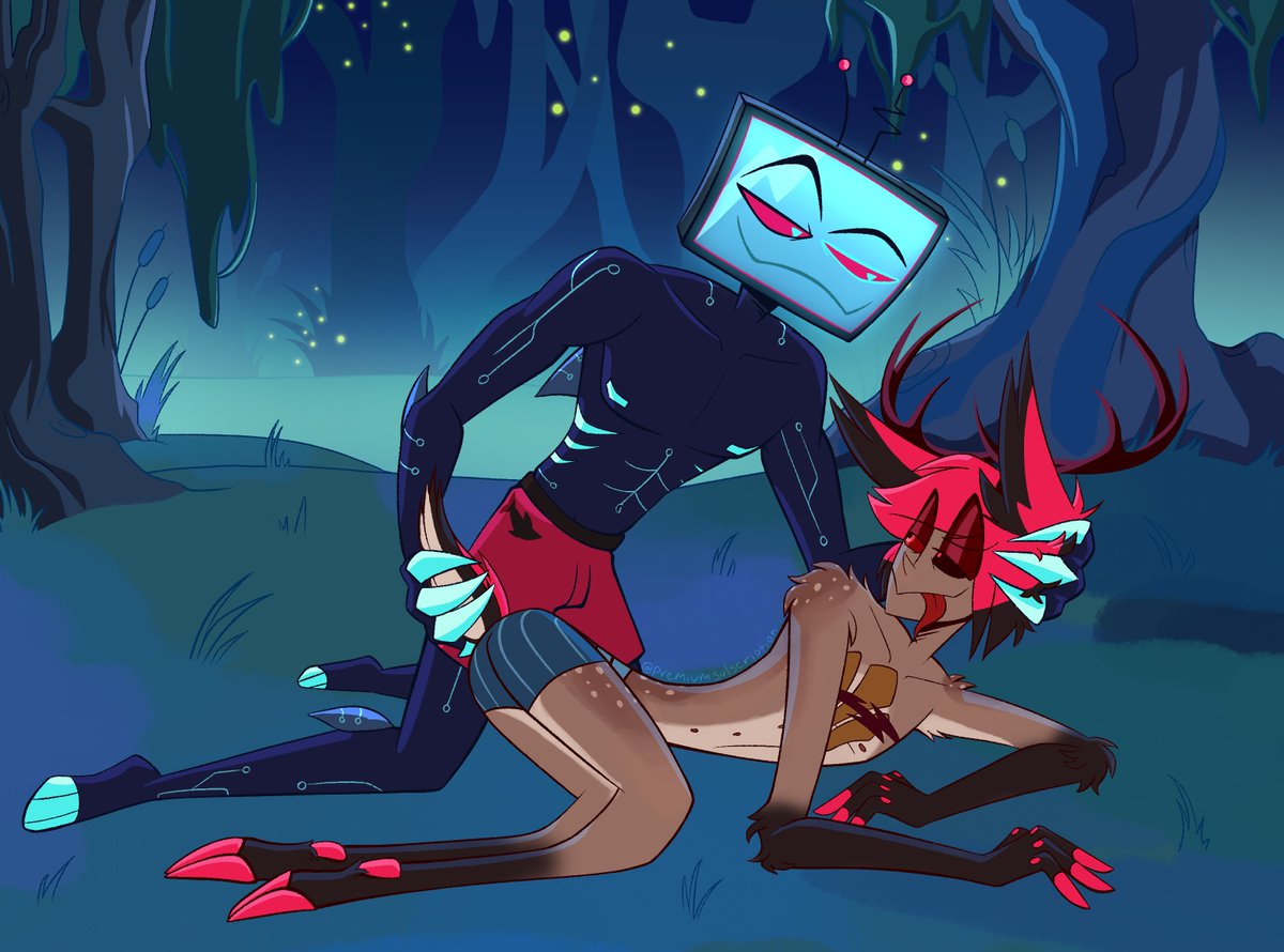 sulscription's tweet photo. Radiostatic and murdermedia practice, mostly playing around with their designs

I drew this before I learned deer have udders. Please forgive me Alastor nation

#hazbin #hazbinhotel #murdermedia #radiostatic https://t.co/wwk3IznegD