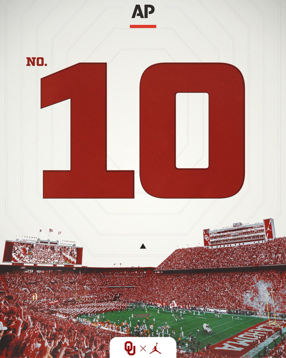 OU_Football's tweet photo. AP Top 25 Preseason Poll | 🔟 https://t.co/xLrQAuQlva