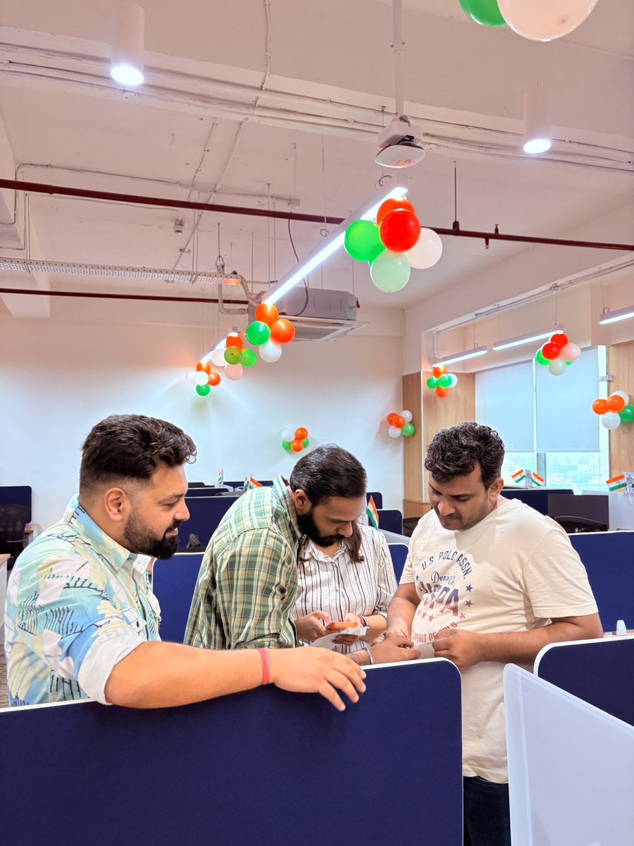 adeptia's tweet photo. Our team in India marked Independence Day with a little office fun, including a scavenger hunt and some great team moments. A few snapshots from the celebration 🇮🇳
#TeamCulture #GlobalTeam #IndiaIndependenceDay https://t.co/IupVT6wvI8