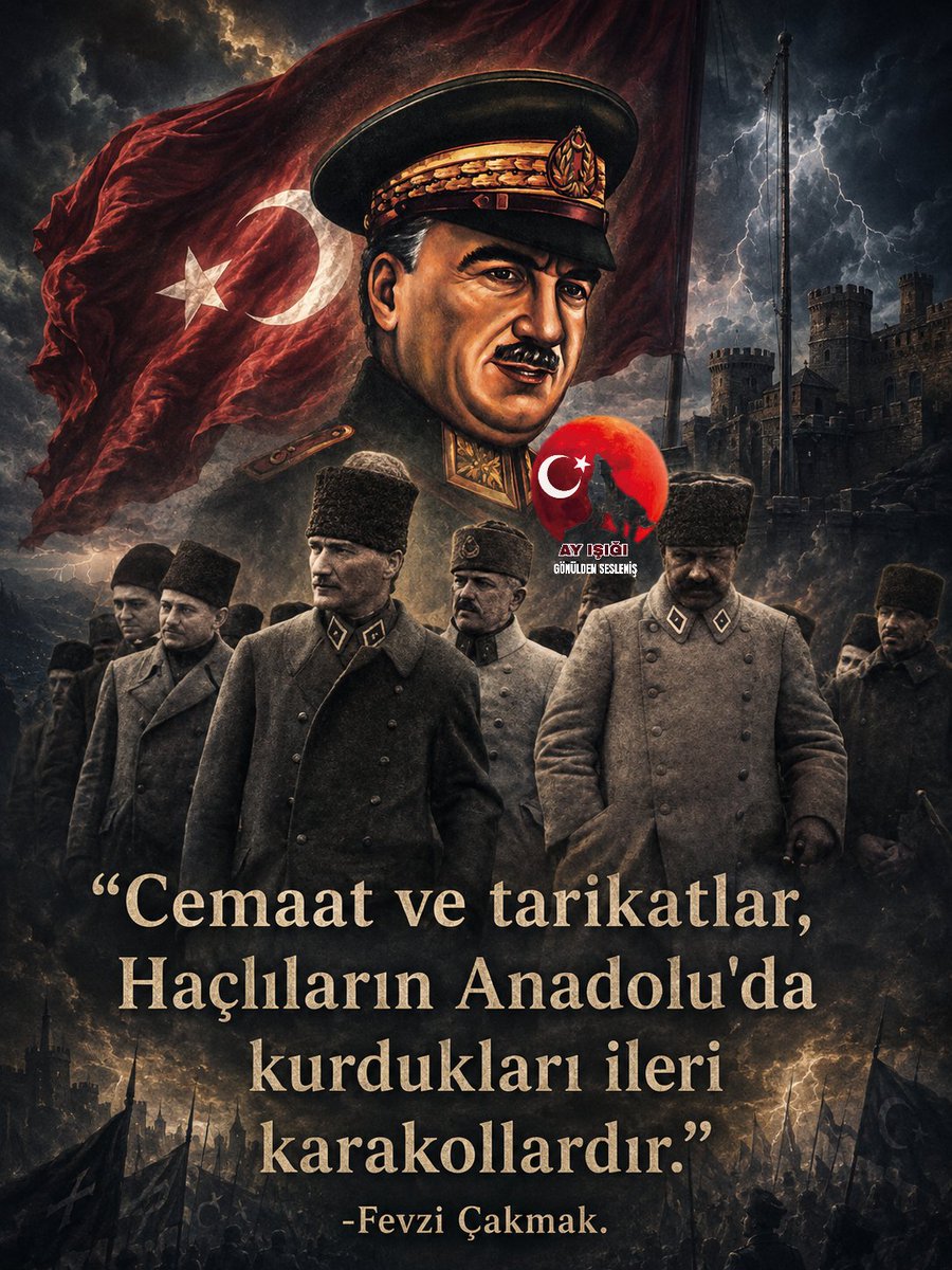 RefikAy9's tweet photo. “Cemaat ve tarikatlar, Haçlıların Anadolu'da kurdukları ileri karakollardır.” -Fevzi Çakmak https://t.co/E0tRIYGDKa