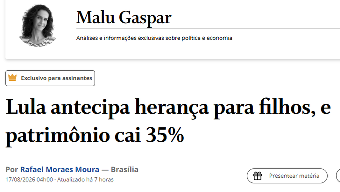evandroratho's tweet photo. Até o Lula antecipou a herança para os filhos para fugir dos impostos sobre herança que ele mesmo criou.
Ser petista é ser muito trouxa, mas muito mesmo. https://t.co/XLkc0ICvrl