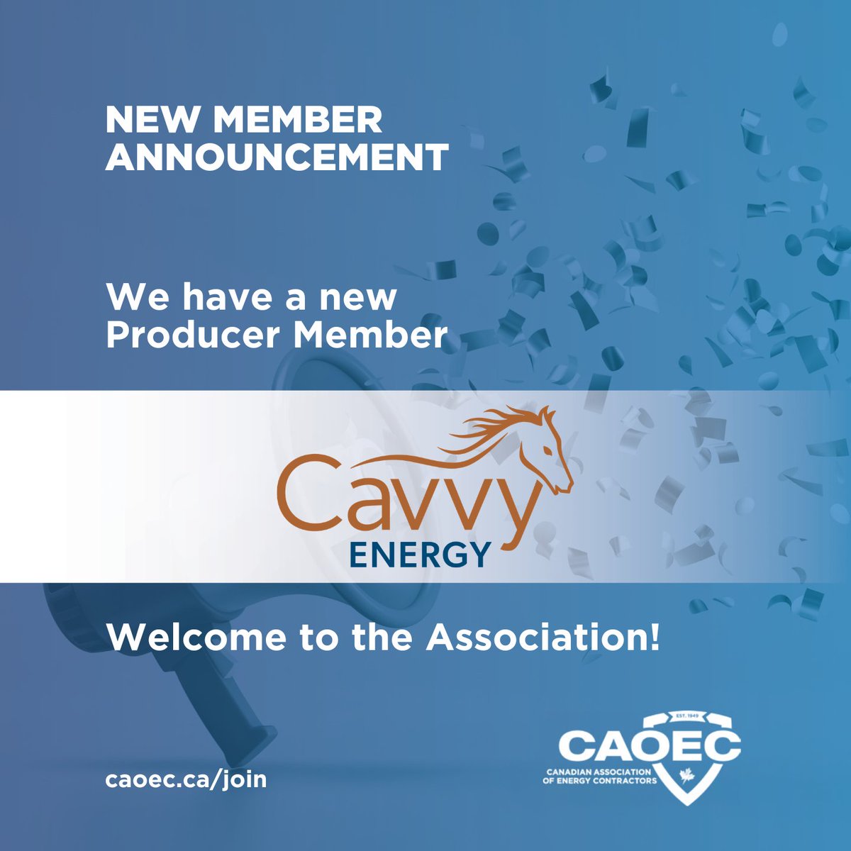 theCAOEC's tweet photo. This #MemberMonday we're giving a warm welcome to our new Producer Member: @CavvyEnergy!

Cavvy's objective is to create long term shareholder value through development, production, processing, and marketing of natural gas, natural gas liquids, and sulphur, while providing superior service to third-party customers through their strategic, company-owned gathering and processing infrastructure located in Western Canada.