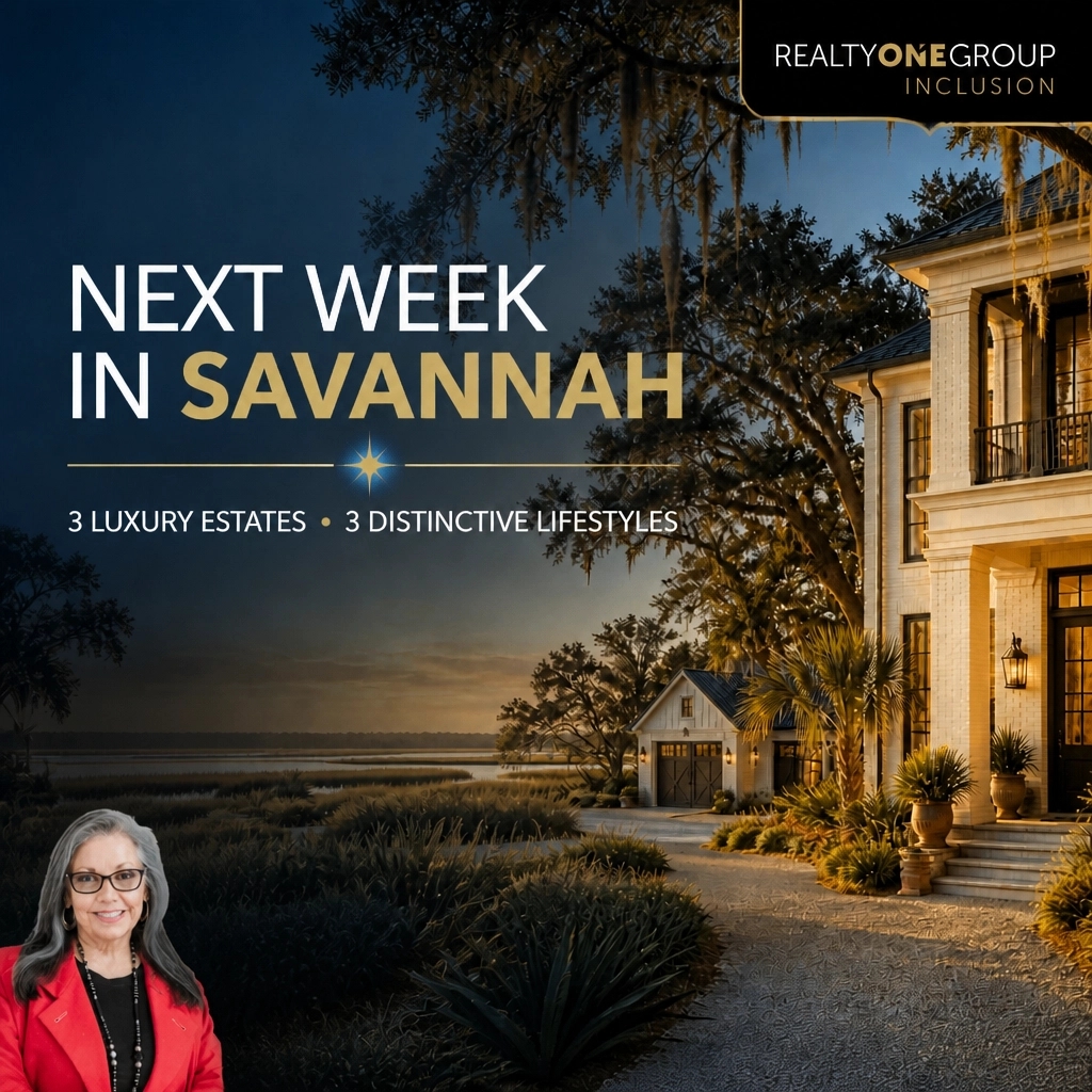 DMontoyaRealtor's tweet photo. Next week, Savannah luxury takes center stage ✨ Explore three distinctive estates: eco-conscious living, a carriage house + guest cottage, and protected marsh &amp; river views. #SavannahGA #RealEstateWithDolores https://t.co/wXJSRon3Gg