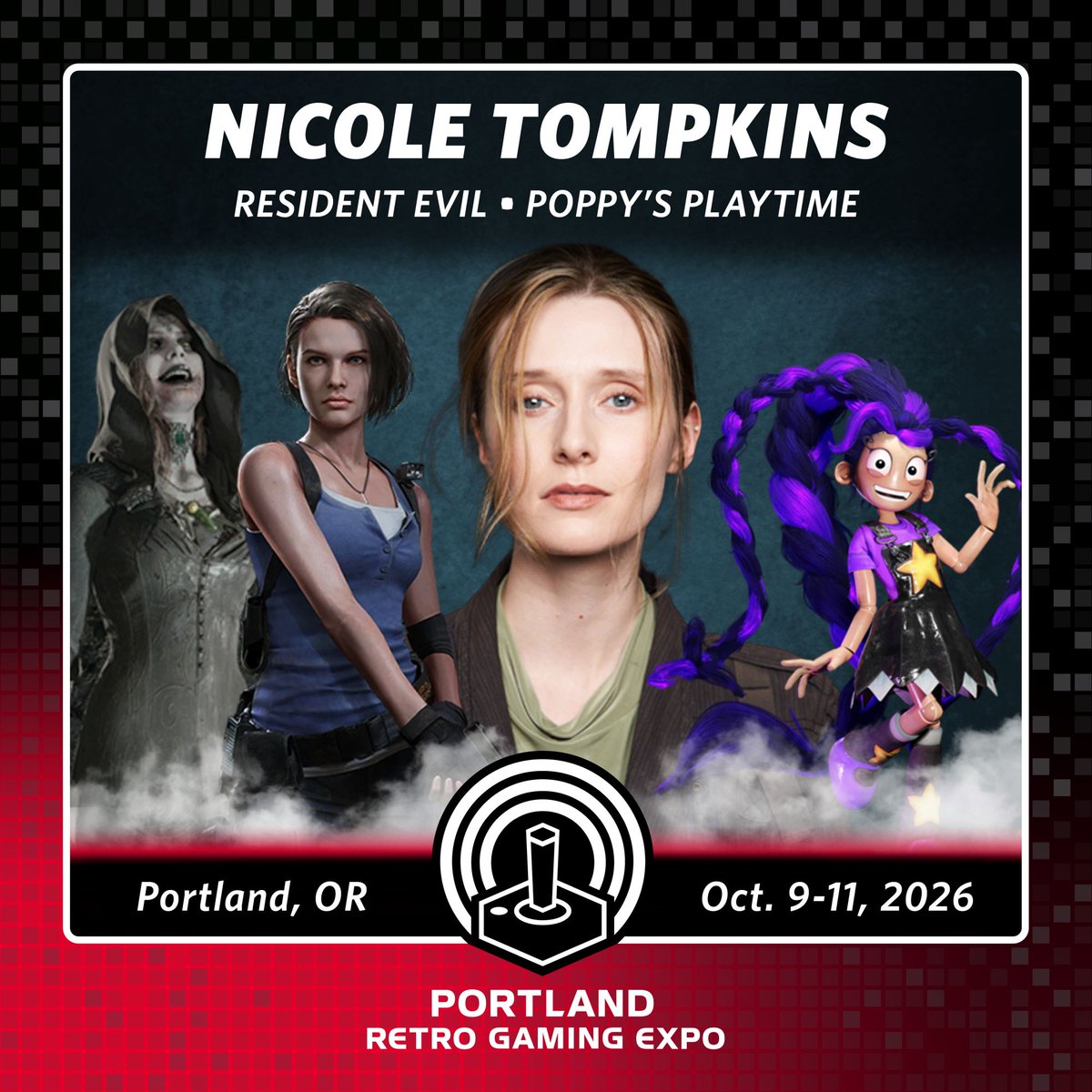 RetroGamingExpo's tweet photo. @NikiLeeTompkins starred in multiple Resident Evil games, the RE: Death Island movie and many other TV and videogame productions, including Poppy Playtime! Meet her at the show! Tickets at https://t.co/4YgNb0ukyP
#prge #prge2026 #residentevil https://t.co/RXTVJAR4cH