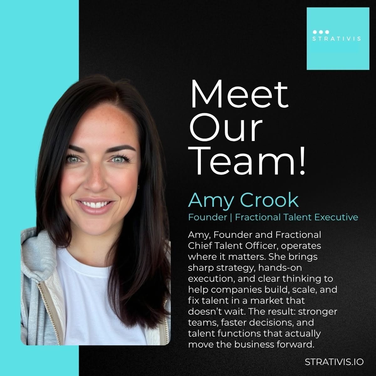 STRATIVIS_HR's tweet photo. Meet Amy Crook, STRATIVIS Founder & Fractional Talent Executive

Amy brings sharp strategy, hands-on execution, and more than two decades of talent expertise to help companies build, scale, and strengthen their teams.

Her focus? Turning talent strategy into action that creates stronger teams, faster decisions, and businesses that move forward.

#STRATIVIS #Talent #Leadership #FractionalLeadership