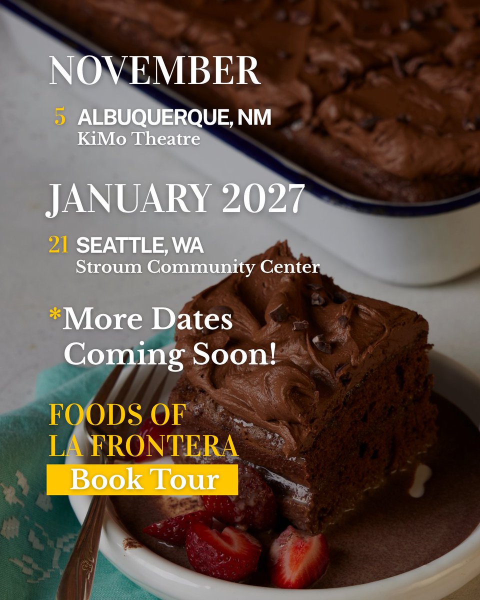 PatiJinich's tweet photo. Come find me on book tour! For deets and tickets: https://t.co/Vco2MPC2Kn
#FoodsOfLaFrontera
@harvestbooks https://t.co/T1tlkneHqE