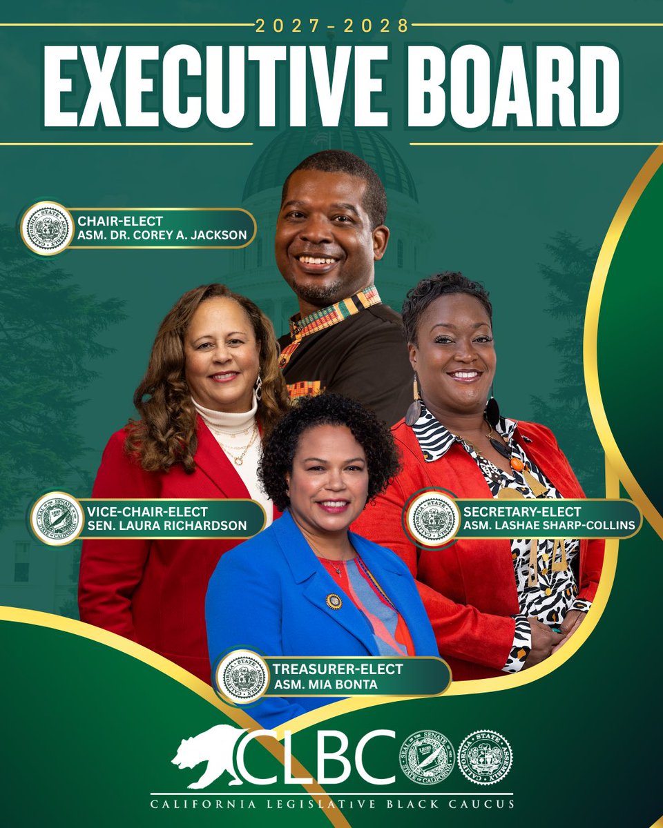 AsmCoreyJackson's tweet photo. It is an honor to be the chief servant to the members of this historic Caucus as we continue to build 21st century Black power! I am looking forward to serving alongside my colleagues, @senlaurarichardson35 , @asmlashae, &amp; @asmmiabonta ! https://t.co/WHoRWcZyMG
