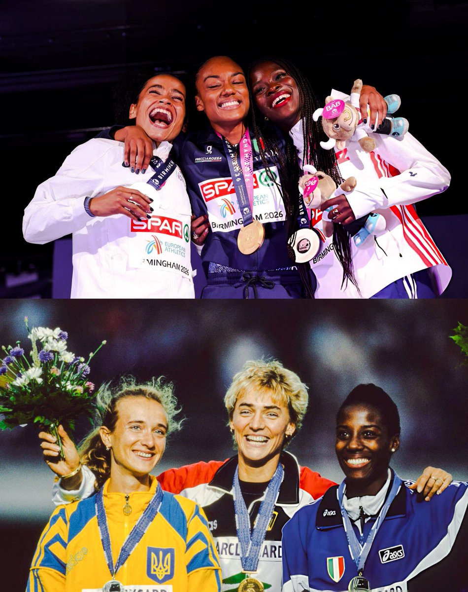TrackGazette's tweet photo. LIKE MOTHER, LIKE DAUGHTER!

Fiona May 🇮🇹 won Bronze at her second European Championships and Silver at her third.

Decades later, her daughter Larissa Iapichino 🇮🇹 has followed the exact same progression, winning Silver at her second European Championships before claiming GOLD at her third.

Just over a month ago, Iapichino also broke her mother's Italian National Record in the Long Jump by 1cm, ending a record that had stood for almost 28 years.