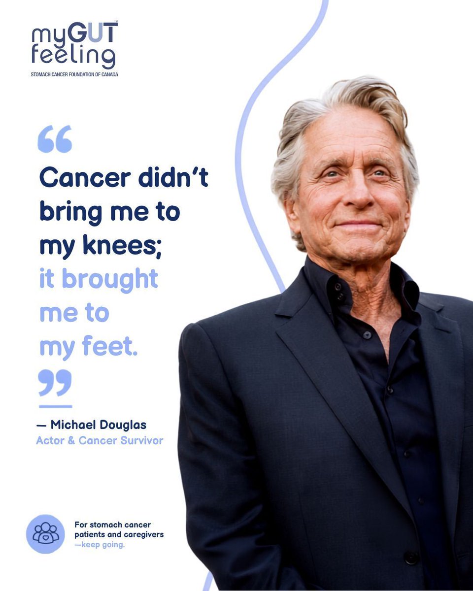 mygutfeelingca's tweet photo. "Cancer didn't bring me to my knees; it brought me to my feet." - Michael Douglas (Actor & Cancer Survivor)

True strength isn't the absence of struggle; it is what happens after the blow lands. The idea that surviving a crucible can endow an individual with a deeper sense of strength, empathy, and a mobilized spirit they might never have discovered otherwise. 

#StomachCancerConference #StomachCancerAwareness #StomachCancerEducation #MyGutFeeling