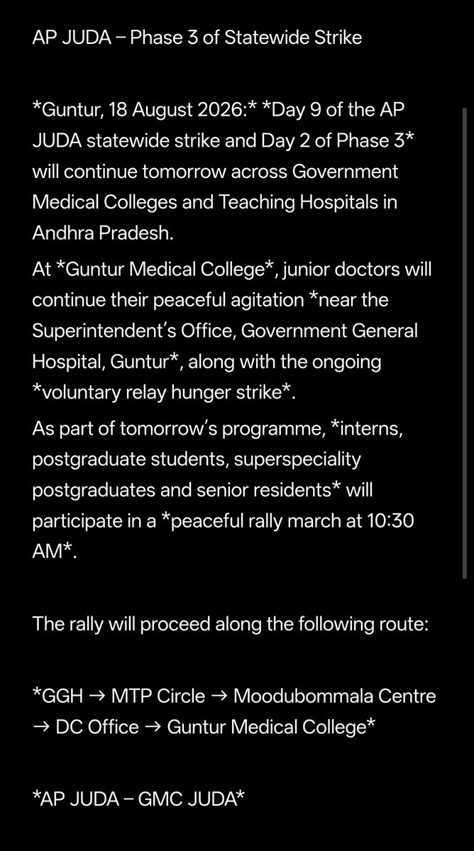 GMCJUDA's tweet photo. Our patience should not be mistaken for weakness. Our unity remains stronger than ever.

This is not a fight against anyone. This is a fight for a fair and meaningful resolution.
@ncbn @PawanKalyan @naralokesh @satyakumar_y @ArogyaAndhra https://t.co/NoDGBNqRx0