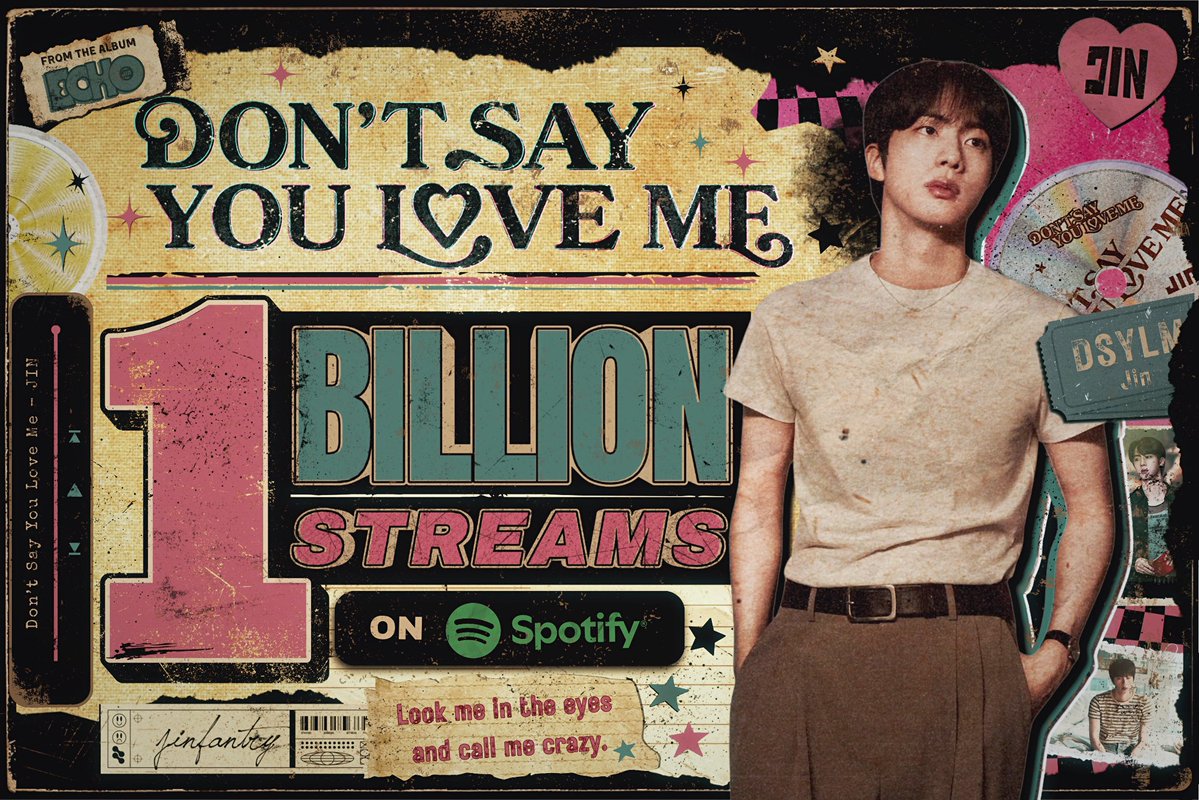 thejinfantry's tweet photo. 📊‘Don’t Say You Love Me’ by JIN has surpassed 1 Billion Streams on Spotify gaining +1,318,733 (+68,222) in the last 24 hours! 🥳🎉🔥

DONT SAY YOU LOVE ME 1B
CONGRATULATIONS JIN
#DSYLM1BSpotify 
#JIN1BILLION https://t.co/sV5MZF5OfY