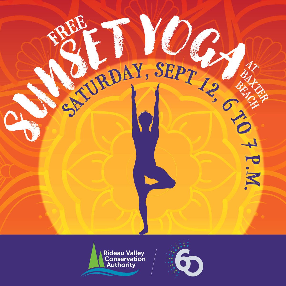 RideauValleyCA's tweet photo. Stretch, breathe &amp; connect with nature during a free sunset yoga event at Baxter Conservation Area on Sept 12! Yogis of all ages &amp; abilities can reset as the sun sets over the Rideau River. Part of our 60th Anniversary Outdoor Adventure series! Register: https://t.co/226niIGqH1 https://t.co/wdLp0wFas7