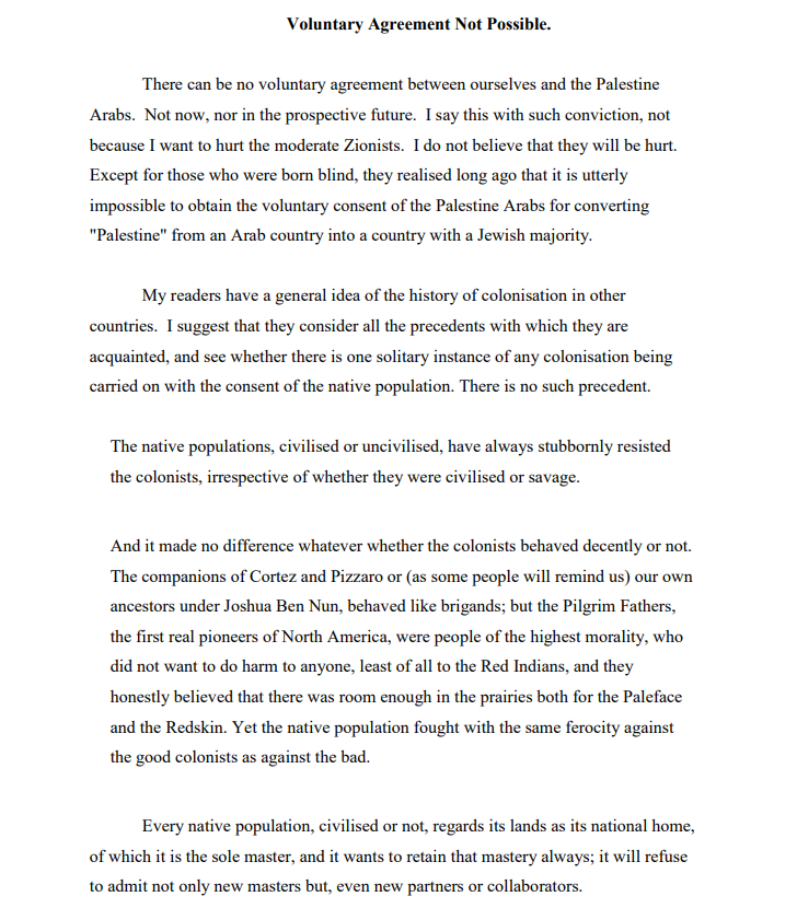Fanharij's tweet photo. @firasmodad I never get tired of posting this excerpt from Jabotinsky in 1923. https://t.co/7YfcikeK7Z
