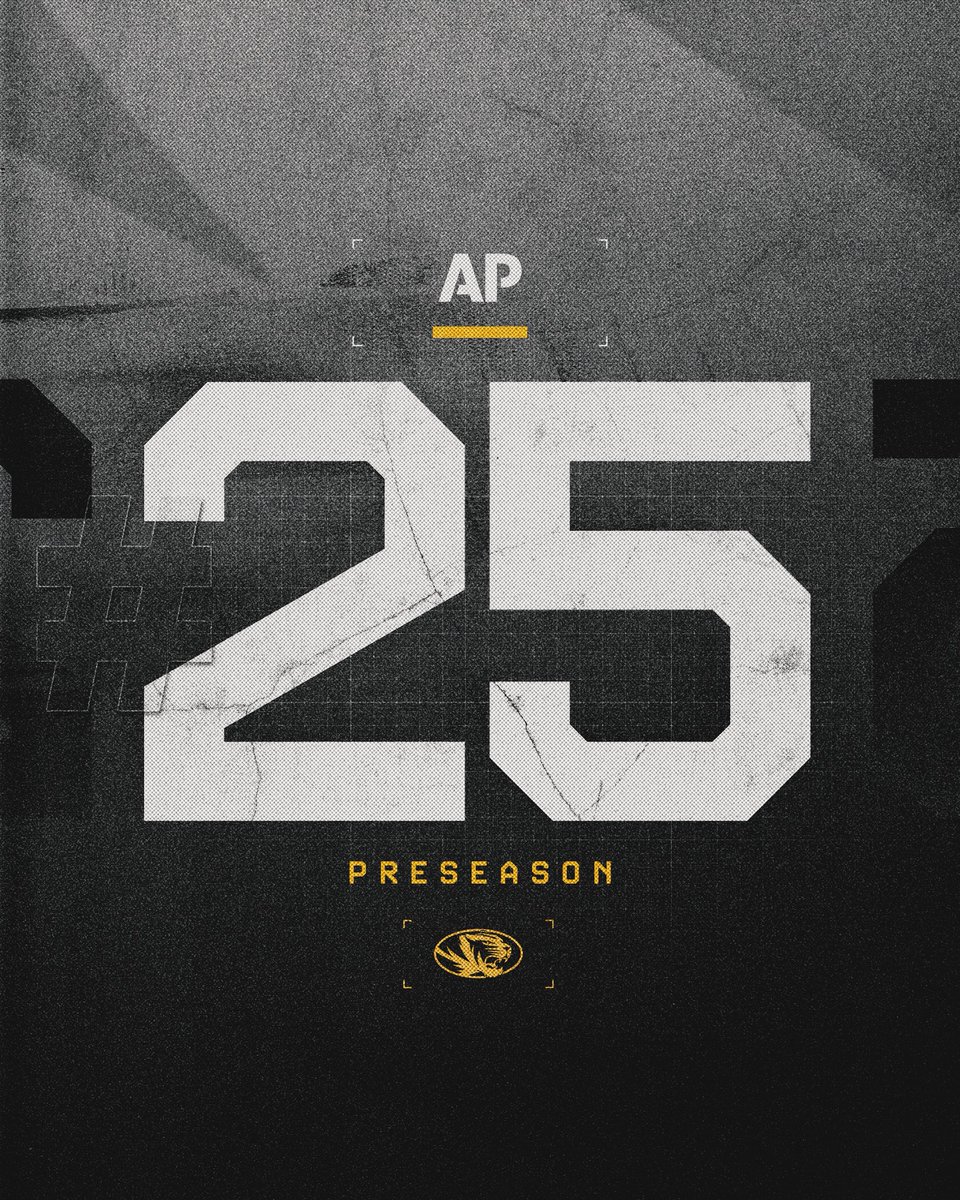 MizzouFootball's tweet photo. #25 in the Preseason @AP_Top25! https://t.co/xLXiQkRbfP