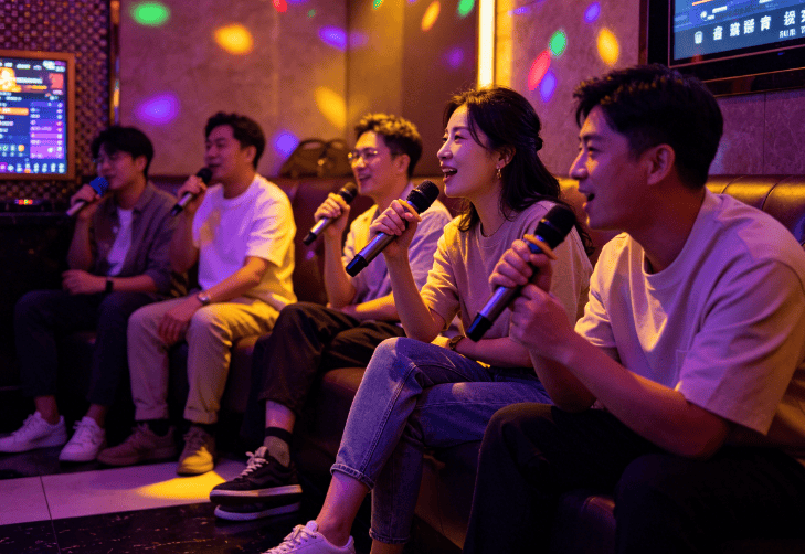 HermanMayn98772's tweet photo. 《Last Night on Earth》 blasting through our KTV mics—vibes so high, even the wait staff started singing along https://t.co/a1hNWZPGNW